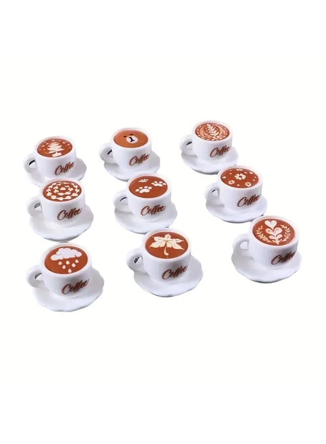 9PCS Simulation Coffee Cup Set Miniature DIY Accessories Decoration - Image 4
